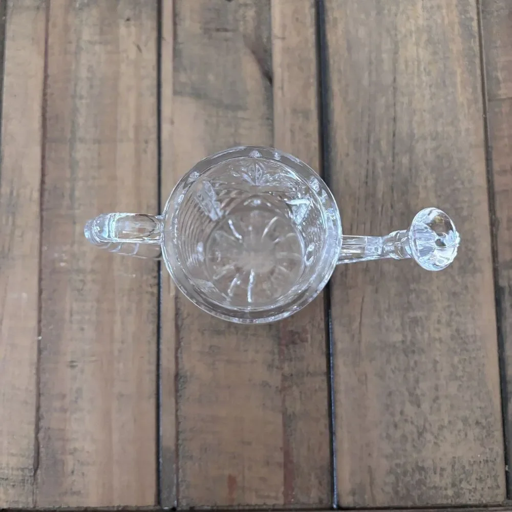 Vintage 3” Decorative Clear Crystal Glass Watering Can Vase Trinket Holder